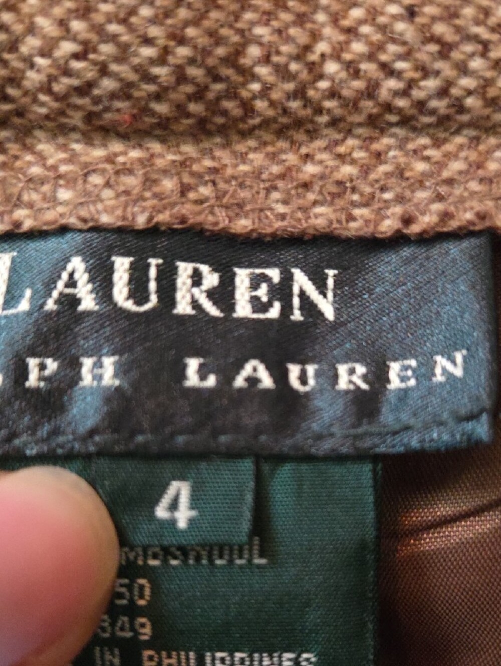 Lauren Ralph Lauren Pleated High-Rise Vintage Trousers in Brown Tweed - Picture 3 of 9